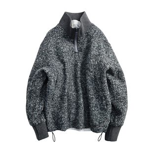 目记【90白鹅绒】冬季日系cityboy廓形针织慵懒舒适套头羽绒服 男