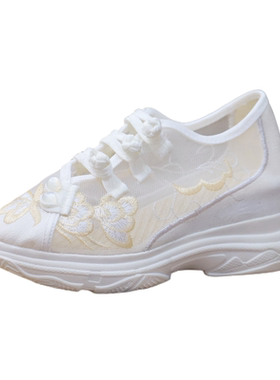 夏季网纱绣花鞋汉服鞋老北京布鞋
