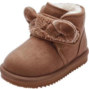 巴拉巴拉童鞋男童雪地靴加绒棉靴冬季短靴潮流靴子软宝宝动物鞋子