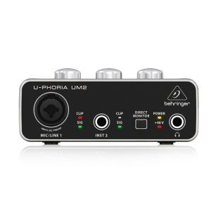 BEHRINGER/百灵达 UM2 USB外置声卡专业录音电脑主播唱歌直播专用
