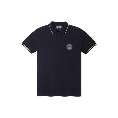 VERSACE JEANS COUTURE SS23 字母徽标印花短袖Polo衫 男款 黑色