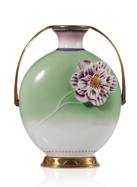 陶瓷配铜摆件陶瓷新中式