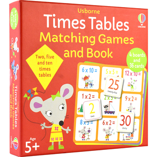 Usborne Times Tables Matching Games And Book 尤斯伯恩 乘法卡片游戏套盒 趣味学乘法 益智游戏 亲子游戏 英文原版进口儿童图书