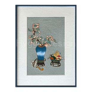 【空间的诗学】包豪斯玄关装饰画现代简约克莱因蓝客厅咖啡厅挂画