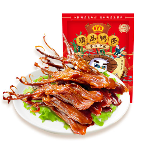 藤桥牌精品大鸭舌温州特产小吃卤味休闲零食即食净重鸭舌头408g