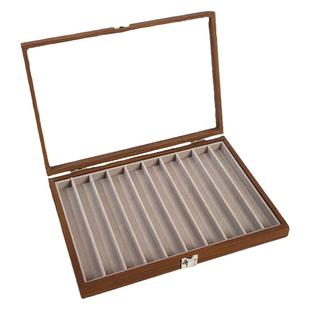 高档黑胡桃木纹珍珠项链收纳盒锁骨链项链饰品盒放珍珠项链专用箱