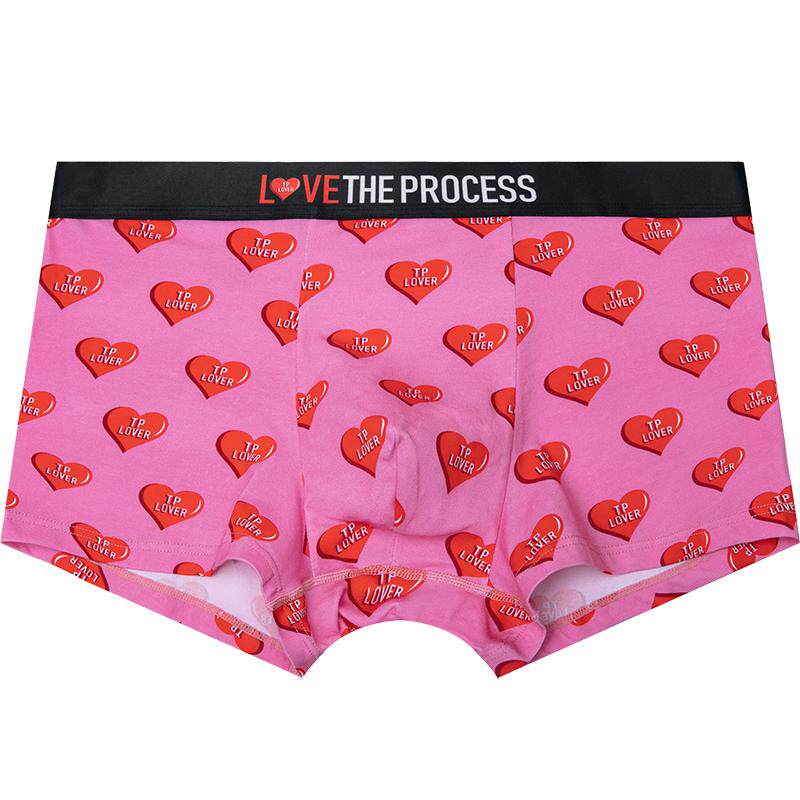 THEPROCESS男内裤爱心印花粉色