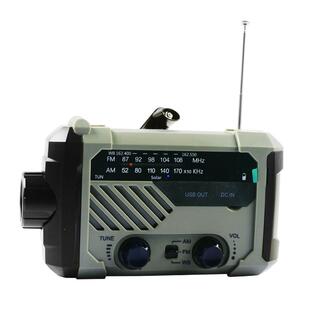 防灾应急手摇发电收音机太阳能USB充电宝手电筒台灯家庭物资储备