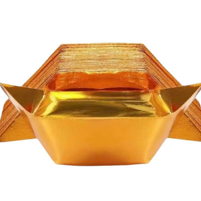 金元宝半成品银元宝手工折纸金纸锡箔纸加厚切角半成品元宝锡箔纸金条金砖元宝