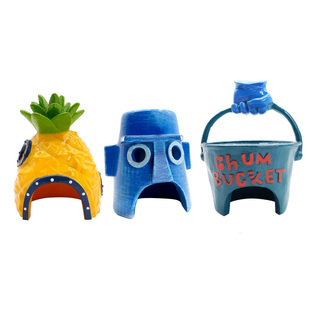 寄居蟹躲避窝屋～大号小号菠萝屋椰壳天然躲避造景草莓比奇堡