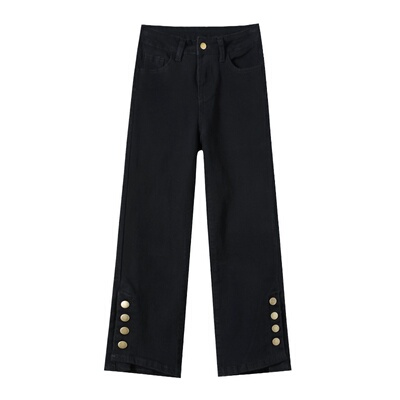 白色牛仔裤女2025秋季小个子高腰显瘦九分烟管裤直筒八分微喇叭裤