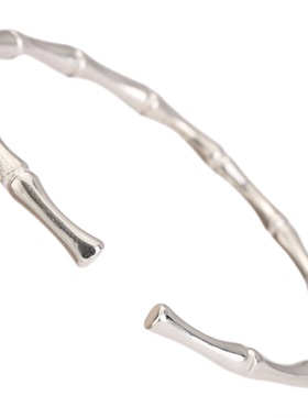 竹节银手镯9999足银送女友礼物