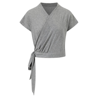 SoloForTwo 自由的褶皱 复古返潮落肩T恤 V领交叉绑带上衣针织衫