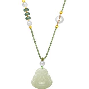 佐卡伊 和田玉吊坠佛公弥勒佛玉石挂坠项坠新款礼物