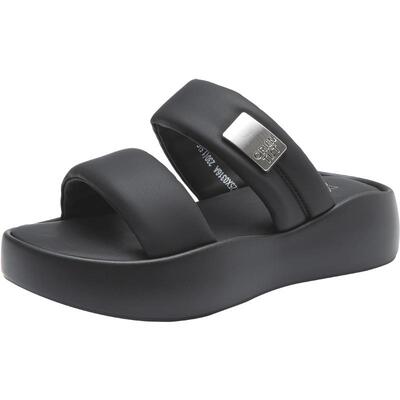 大东沙滩拖鞋女鞋2025夏季新款休闲平底中跟套脚饰扣X0316