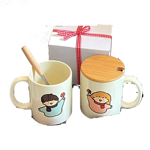 原创设计情侣杯一对陶瓷马克杯奶油风ins简约耐高温礼物杯子可爱
