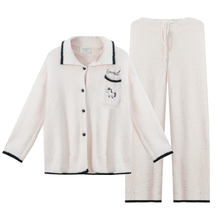 一暮里可定制刺绣冬谧序章半边绒轻奢加厚法式百搭宽松睡衣礼盒