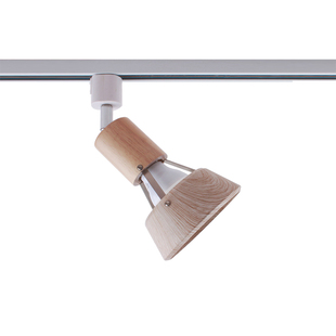 日式实木纹LED导轨射灯北欧背景墙服装店客厅遥控出口日本轨道灯