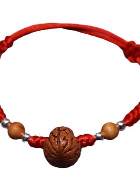 柔软红绳宝宝平安压惊桃核婴儿