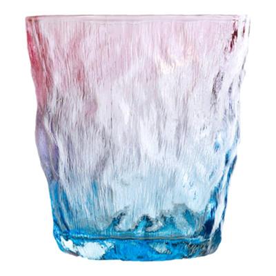 冰川纹玻璃杯喝水渐变色
