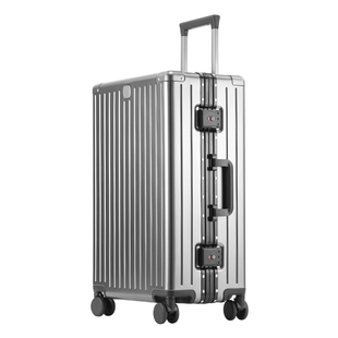 【新款】全铝镁合金行李箱男女金属拉杆登机箱结实耐用旅行密码箱
