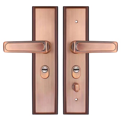 前洋加厚防盗门红古铜门锁把手