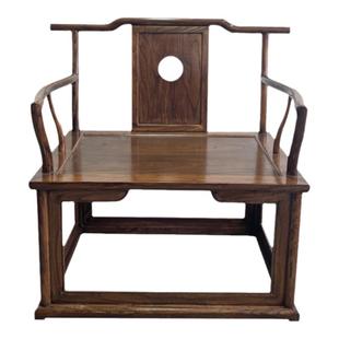 禅椅中式打坐椅老榆木太师椅实木围椅禅修椅盘腿椅白胚茶椅主人椅