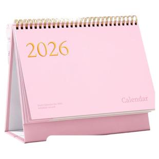 台历2026年烫金新款日历桌面摆件创意高颜值月历万年历高考倒计时打卡记事本大格子计划表商务办公考研备忘录