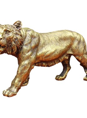 宇卓铜器纯铜老虎黄铜东北虎桌面