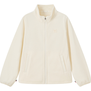 [冲锋衣内胆]英氏女童外套2026春季新款儿童摇粒绒开衫保暖抓绒衣