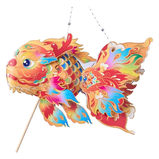 新年元宵马年玲珑鳌鱼灯手工diy材料金鱼灯笼儿童材料包花灯拍照8