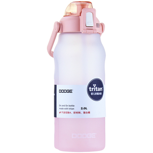 美国tritan大容量运动水杯女生夏季水壶2000ml吸管杯子男生吨吨桶