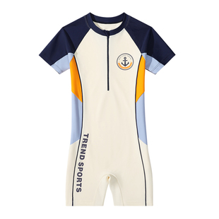 儿童泳衣男童2026新款中大童连体速干游泳衣专业游泳训练装备夏季