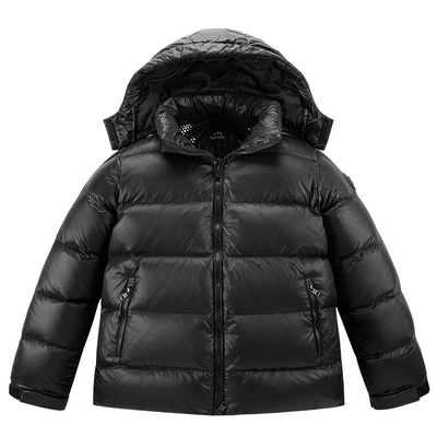 【商场同款】太平鸟男装 鹅绒面包服男黑色连帽羽绒服B1ACF4402