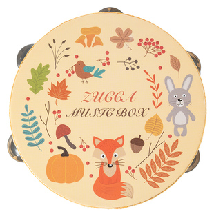 榉木铃鼓20cm儿童乐器卡通手拍鼓新疆舞摇铃奥尔夫音乐幼儿园玩具