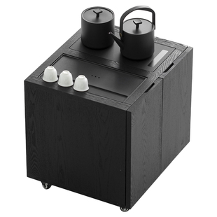 天外云 暮春茶水柜 白蜡木边几可移动茶台实木茶几家用阳台边柜