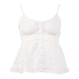 BM木耳边开衫吊带女六粒扣2026新款复古碎花花边V领背心内搭上衣