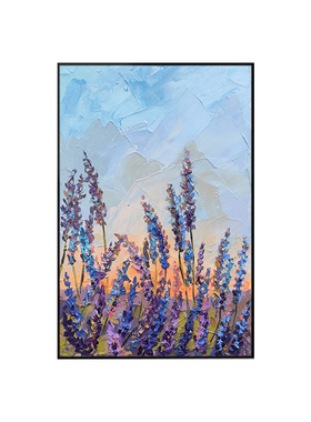 纯手绘大芬油画村花卉沙发卧室墙紫色装饰画大幅入户玄关过道挂画