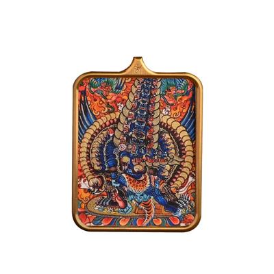 藏式唐卡大威德金刚吊坠项链本命年金刚手小唐卡嘎乌盒饰品带挂绳