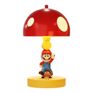 马里奥台灯卧室床头灯轻奢高级感桌面氛围灯电子时钟摆件生日礼物