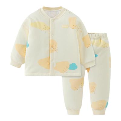 好孩子纯棉秋冬夹棉保暖开襟套装