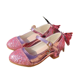 洛丽塔公主鞋儿童高跟鞋女童过年配礼服女宝水晶洋气风网红小皮鞋