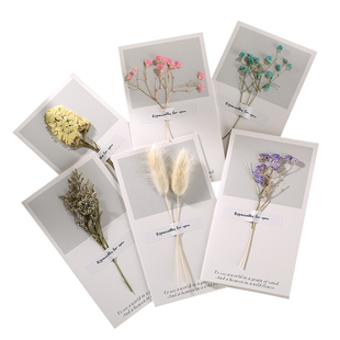 感恩节贺卡定制祝福老师感谢员工干花留言创意立体生日礼物小卡片