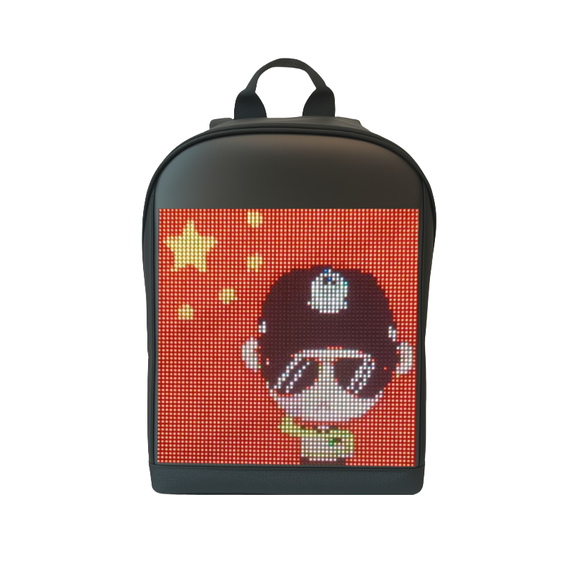 LED屏幕像素广告背包智能彩色发光代驾骑行商务双肩包男电子书包