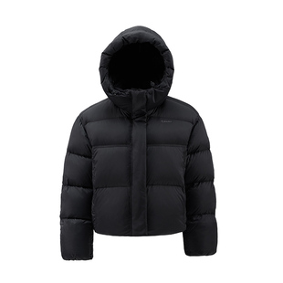 君羽2025秋冬新款鹅绒服女短款时尚连帽泡芙款加厚700蓬羽绒服078