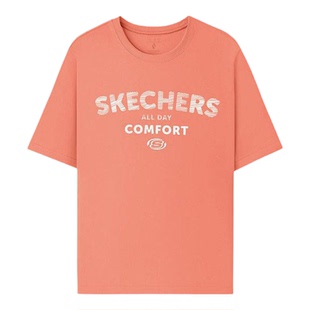 Skechers/斯凯奇正品夏季款男女款针织短袖T恤衫L225U156-02LC