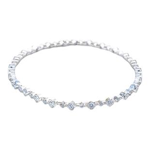 蒂芙星钻18K金培育钻石河南人工人造钻石满钻艺术设计满天星手链