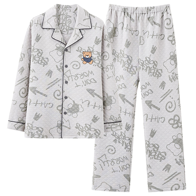 杉杉加绒加厚纯棉男士家居服套装