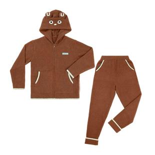 【张子萱推荐】likeuu亲子儿童睡衣小熊连帽男女孩加厚家居服套装