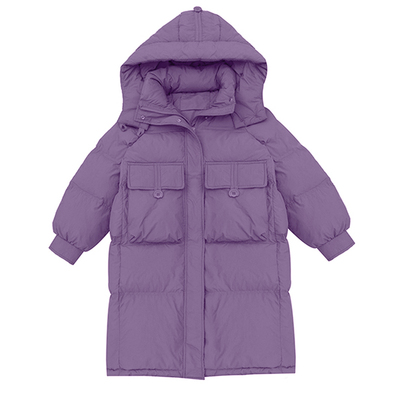 女童棉服长款过膝大童夹棉外套